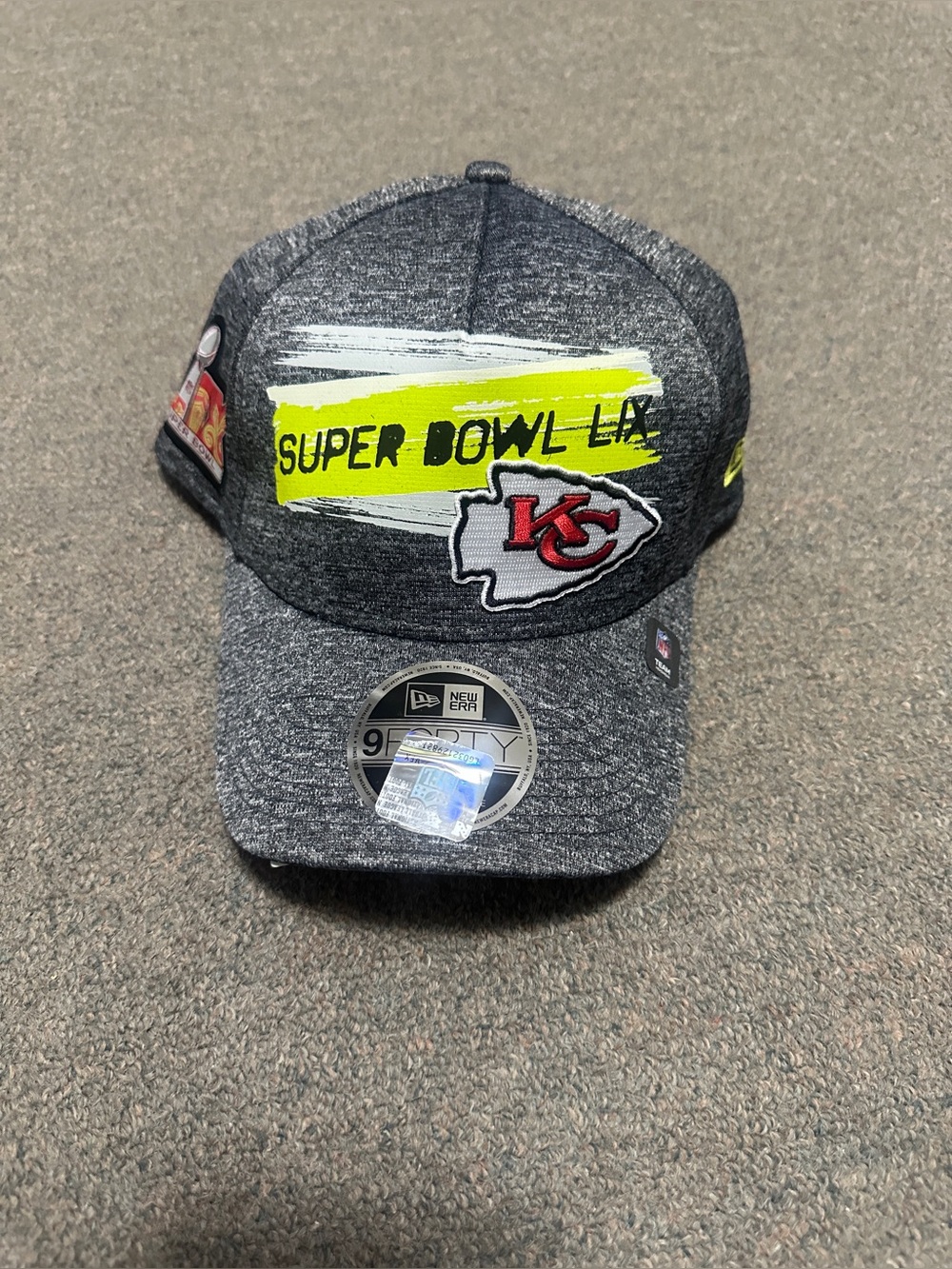 2025 Super Bowl 59 Kansas City Chiefs 9Forty M-Crown Adjustable Cap Grey New Era